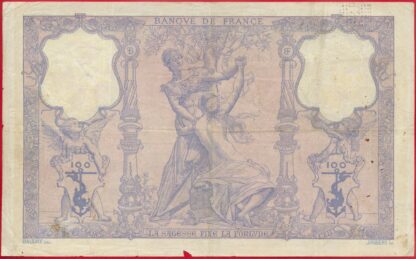 100 Francs Bleu et Rose - 1907 – Image 2