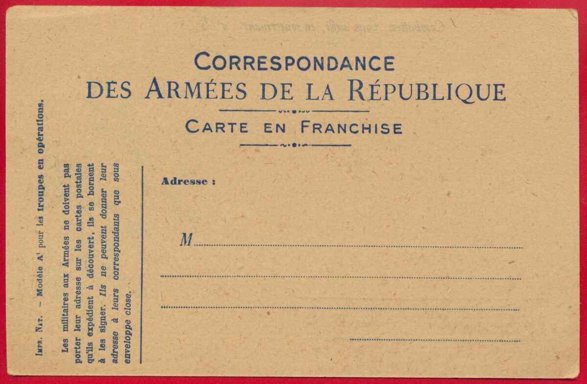 cpa-militaire-correspondance-armees-republique-franchise-infanterie-vs