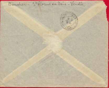 Lettre avec Cachet Premier courrier bi-hedomadaire Alger - Brazzaville - 1938 – Image 3