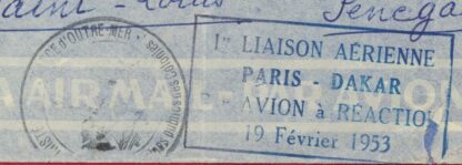 Lettre avec Cachet Première Liaison Aérienne PARIS-DAKAR - 1953 – Image 3