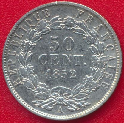 Louis-Napoléon Bonaparte - 50 Centimes 1852 Paris – Image 2