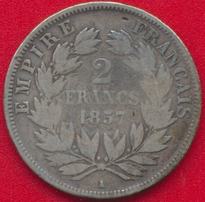 NAPOLEON III - 2 FRANCS - 1857 Paris – Image 2