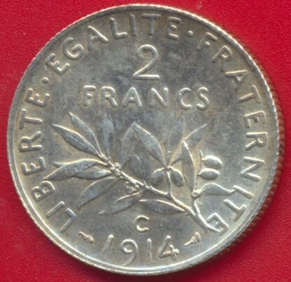2 Francs Semeuse 1914 Castelsarrasin – Image 2