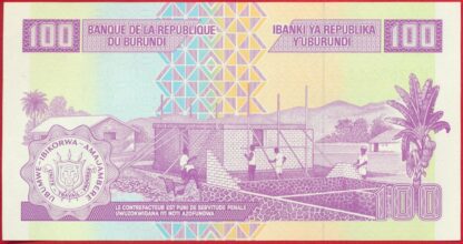 BURUNDI - 100 Francs - 2011 – Image 2