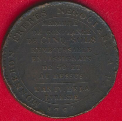 Monneron de Cinq Sols 1792 – Image 2