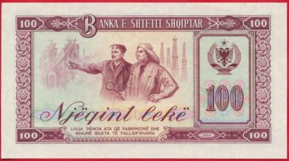 ALBANIE - 100 Lekë - 1964 – Image 2
