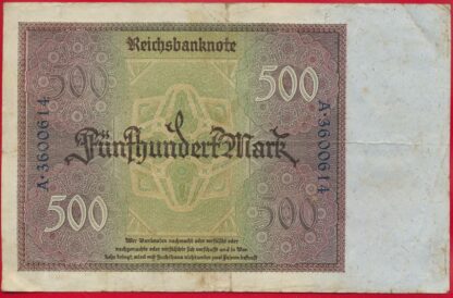 ALLEMAGNE - 500 Mark 1922 – Image 2