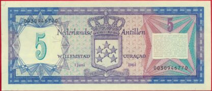 ANTILLES NEERLANDAISES - 5 Gulden - 1984 – Image 2