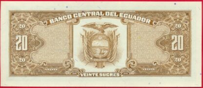 EQUATEUR - 20 Sucres - 1988 – Image 2
