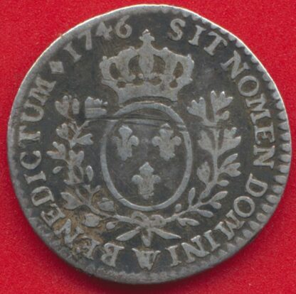 Louis XV - 1/10 Ecu au bandeau - 1746 W – Image 2