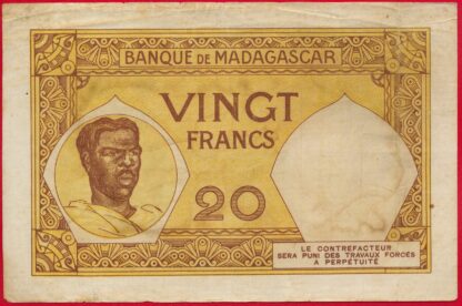 MADAGASCAR - 20 Francs - (1937-47) – Image 2