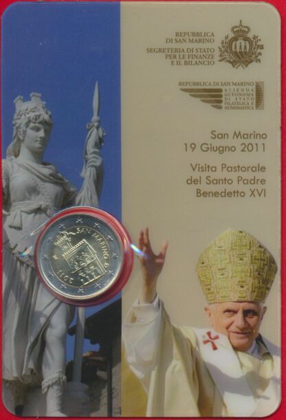 SAINT-MARIN - 2 EURO - Domus Magna - Visite du Pape - 2011 – Image 2