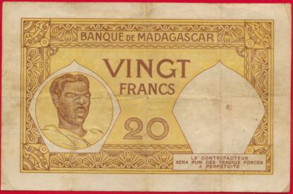 MADAGASCAR - 20 Francs - (1937-47) – Image 2