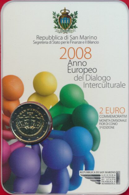 SAINT-MARIN - 2 EURO - Dialogue Interculturel - 2008 – Image 3