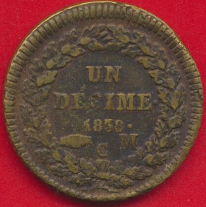 MONACO - Honoré V - Décime - 1838 – Image 2