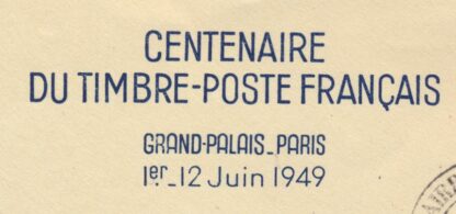 Centenaire du Timbre  - 1949 - Enveloppe Grand-Palais – Image 2