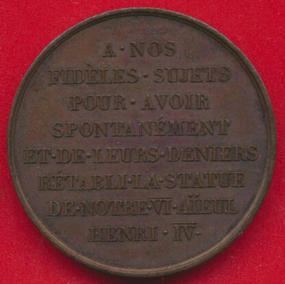France - Louis XVIII Rétablissement de la statue d'Henri IV – Image 2