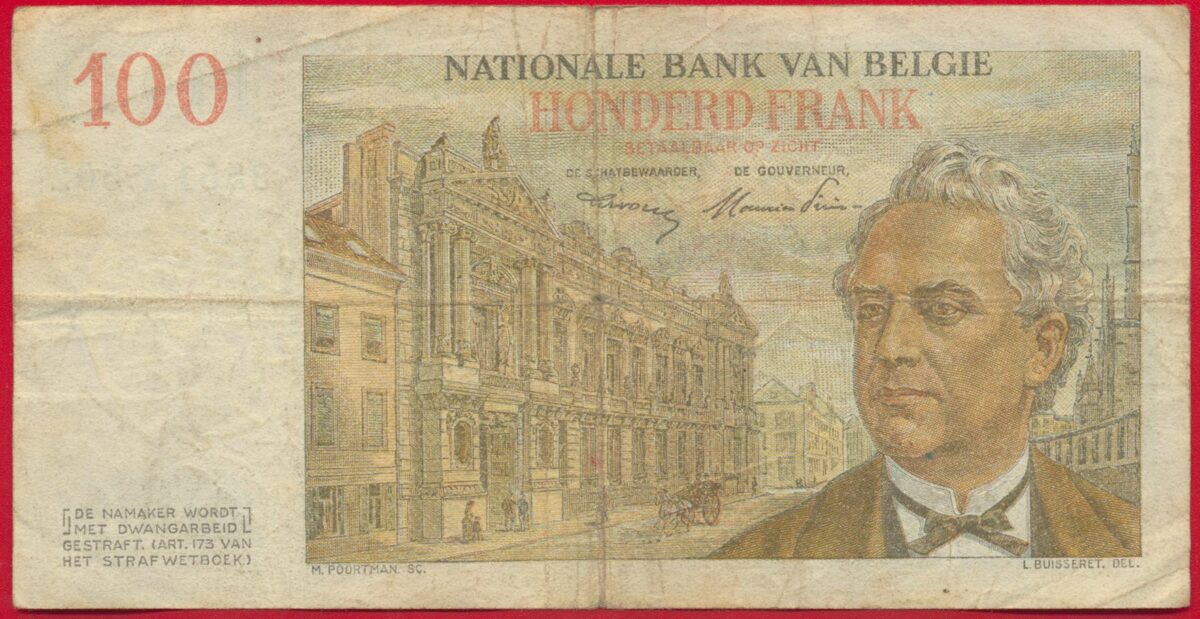 belgique-100-francs-18-5-1953-3502