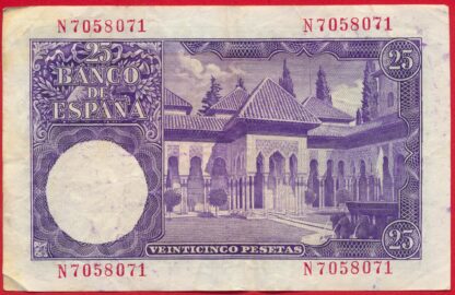 ESPAGNE - 25 Pesetas - 1954 – Image 2