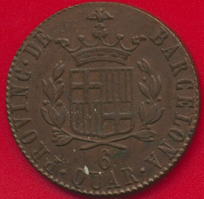 ESPAGNE - Principauté de Catalogne - 6 Quartos - 1823 – Image 2