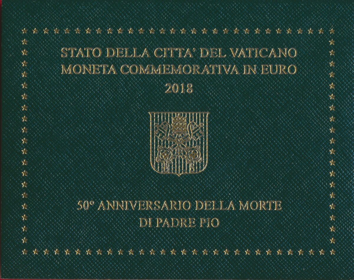 vatican-2-euro-2018-50-anniversaire-mort-padre-pio