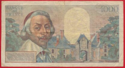 1000 Francs - Richelieu - 2-12-1954 – Image 2