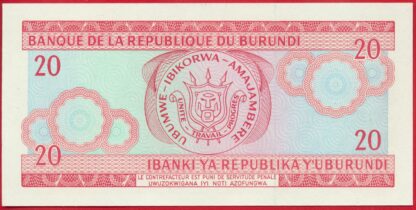 BURUNDI - 20 Francs  - 2007 – Image 2