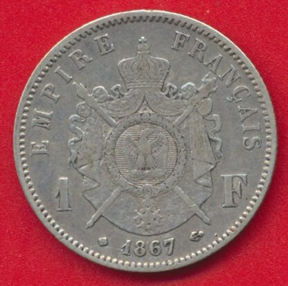 NAPOLÉON III - 1 Franc - 1867 BB – Image 2