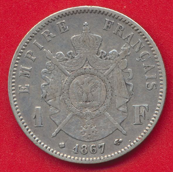 1-franc-napoleon-III-1867-bb-strasbourg-vs