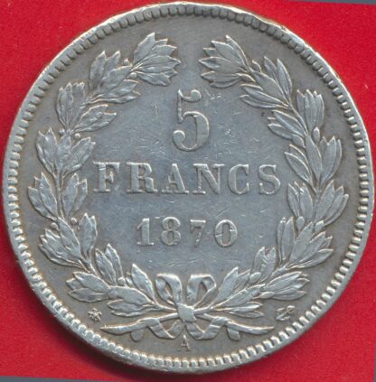 GOUVERNEMENT DE DÉFENSE NATIONALE - 5 Francs - 1870 A – Image 2