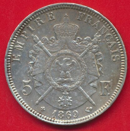 NAPOLÉON III - 5 Francs - 1869 BB – Image 2