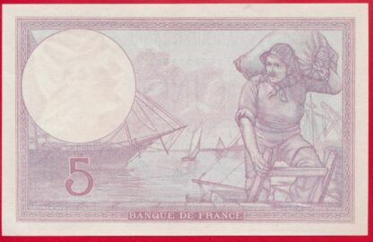 5 Francs - Violet - 1940 – Image 2