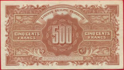 500 Francs - Marianne -1945 – Image 2