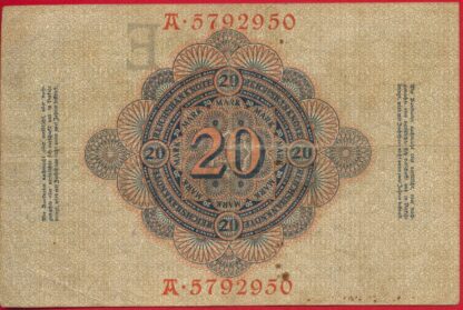 ALLEMAGNE - 20 Mark - 1907 – Image 2