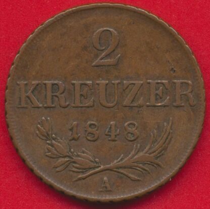 AUTRICHE - 2 Kreuzer - 1848 – Image 2