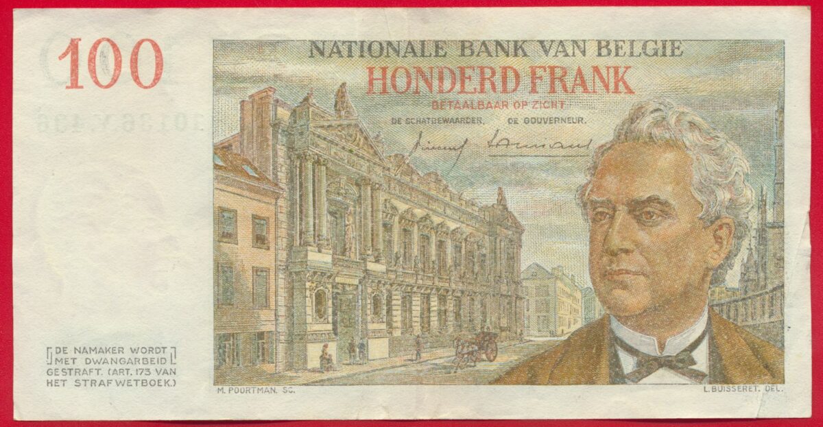 belgique-100-francs-21-3-1958-y436