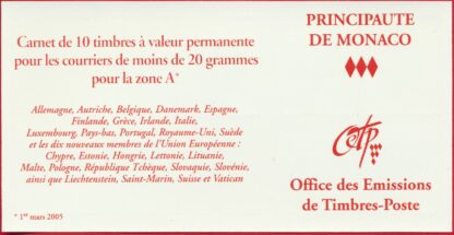 Monaco - Carnet de timbres autocollants - 2006 – Image 2