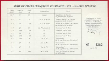FRANCE - Coffret BE Francs - 1993 – Image 3