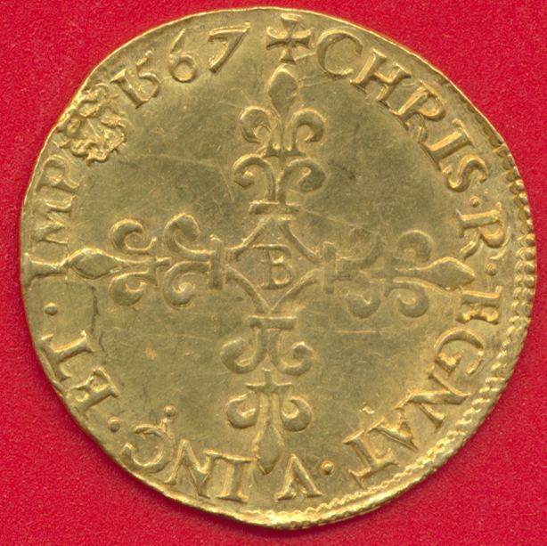 charles-ix-ecu-or-soleil-1567-b-rouen