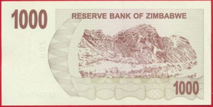 ZIMBABWE - 1000 Dollars - 2006 – Image 2