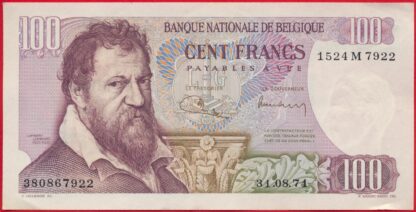 belgique-100-francs--31-8-1971-7922