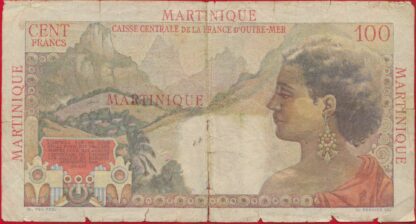 CAISSE CENTRALE DE LA FRANCE D'OUTRE-MER -  Martinique - 100 Francs – Image 2