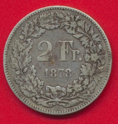 SUISSE - 2  Francs - 1878 – Image 2
