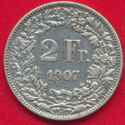 SUISSE - 2  Francs - 1907 – Image 2