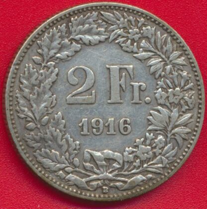 SUISSE - 2  Francs - 1916 – Image 2
