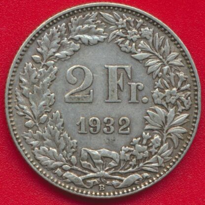 SUISSE - 2  Francs - 1932 – Image 2