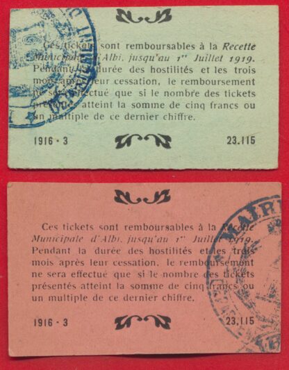 ALBI - Lot de 2 bons carton - 5 Centimes et 10 Centimes – Image 2