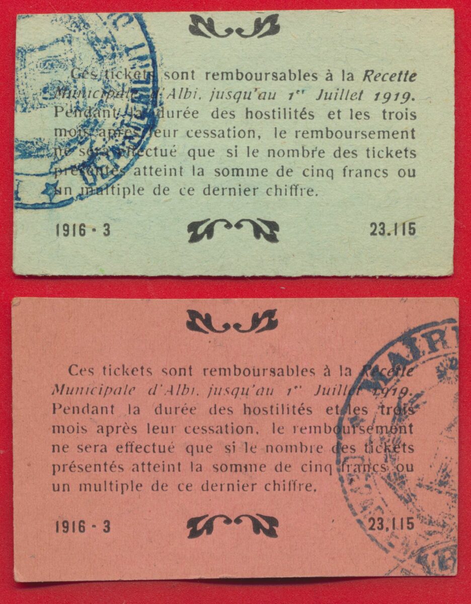 lot-billet-ticket-carton-reims-5 -centimes-10-c-albi-serie-c