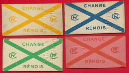 REIMS - Lot de 4 bons carton - 25 c, 50 c, 1 F & 2 F – Image 2