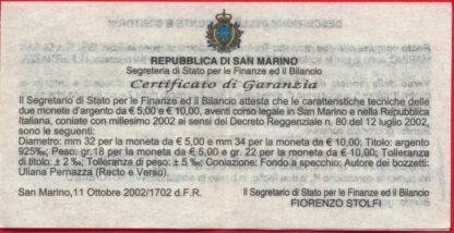 SAINT MARIN - 10 Euro - 2002 – Image 3